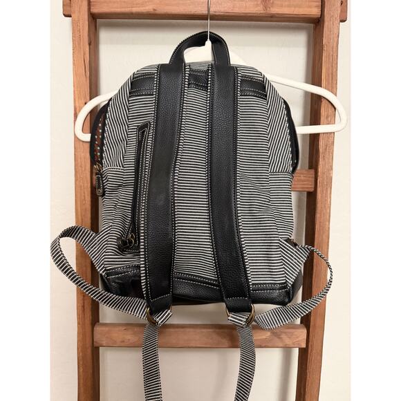 Chala Deluxe Striped Backpack with a black paw print. - Picture 6 of 6